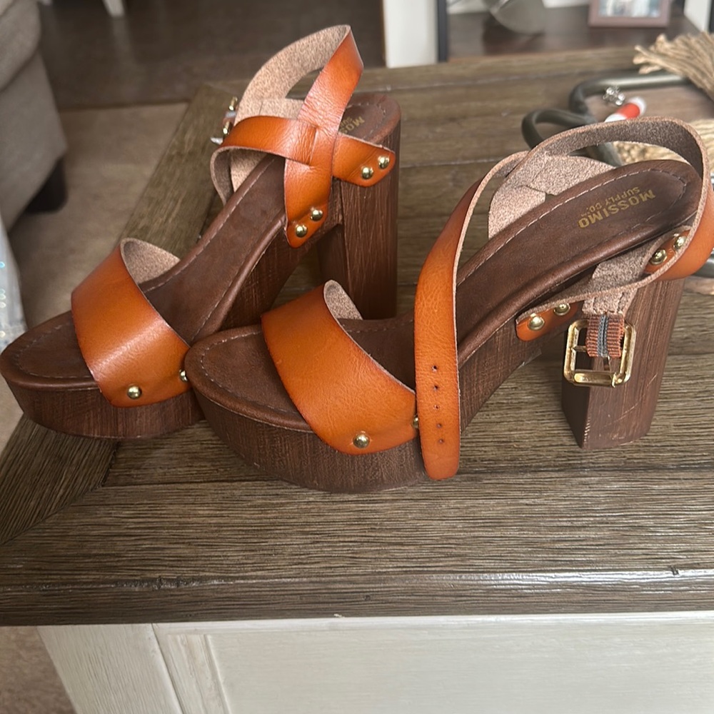 Brown Wooden Heels